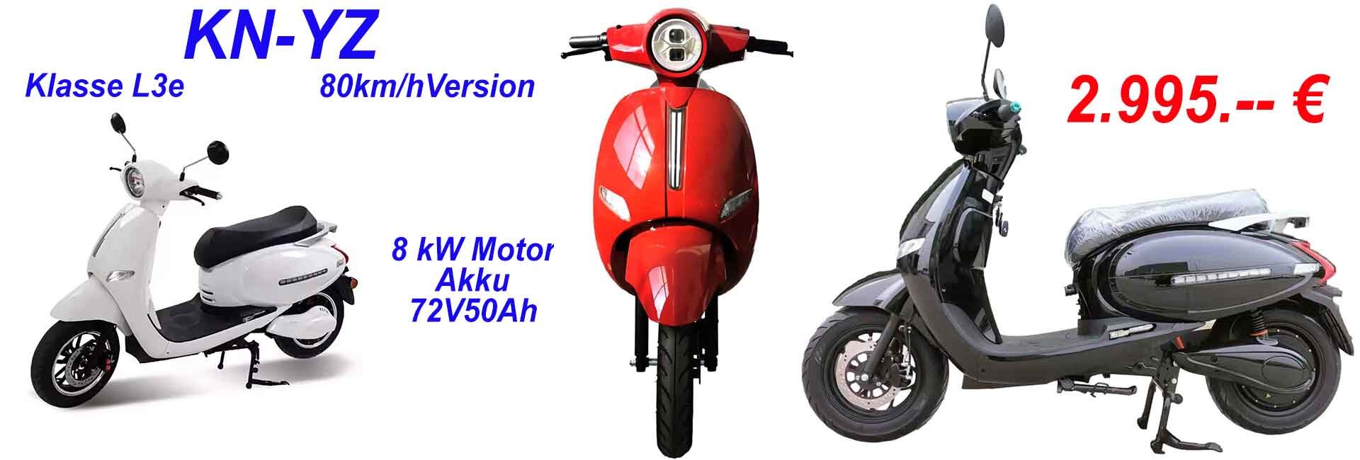 KN-Y 125cc L3e Motorroller elektrisch 72V50Ah Akku