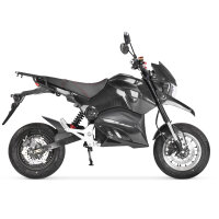 SuperMoto Elektro Motorrad RE8SM Schwarz 45km/h 72V20Ah Lead Accid Alufelgen zusammengebaut mit Akku