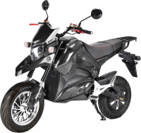 SuperMoto Elektro Motorrad RE8SM Schwarz 45km/h 72V20Ah Lead Accid Alufelgen zusammengebaut mit Akku