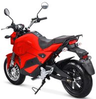 Elektro Motorrad RE8 Matt-Red 45km/h 72V20Ah Lead Accid Alufelgen komplett zusammengebaut