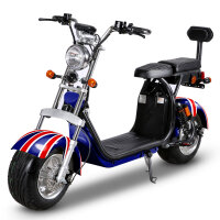 25km/h Elektroroller Mofa Version RocknBikes CP1.6 US-Flag - Captain America -  Alu-Felgen Motorroller Elektroscooter mit 60V20Ah Akku