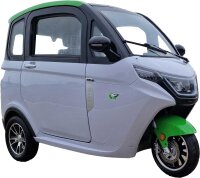 MoveEco MicroCar 45km/h RX2E Mokick Version 2 Personen Lightgrey-Grün Ab15 Jahren mit Führerschein AM