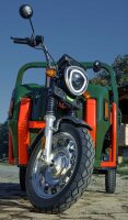 Elektrische Dreirad Cargo 500 NC09 Grün EEC 45km/h o. 25km/h Version Akku 72V58Ah ca. 70-80km Reichweite