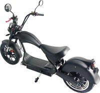 Rocknbikes RE10 MH3 Elektro-Chopper Schwarz-Matt 45km/h Doppelsitzbank Alufelgen 3kW  Akku 60V30Ah