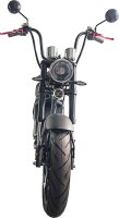 Rocknbikes RE10 MH3 Elektro-Chopper Carbon-Look Graphite 45km/h Doppelsitzbank Alufelgen 3kW  Akku 60V30Ah