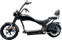Rocknbikes RE10 MH3 Elektro-Chopper Carbon-Look Graphite 45km/h Doppelsitzbank Alufelgen 3kW  Akku 60V30Ah