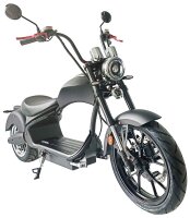 Rocknbikes RE10 MH3 Elektro-Chopper Carbon-Look Graphite 45km/h Doppelsitzbank Alufelgen 3kW  Akku 60V30Ah
