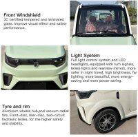 EccoStar X9 E Weiss 4-Wheeler Side-By-Side MicroCar 45km/h Mokick ab15 mit Führerschein AM 2-Personen