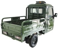 RocknBikes KH1 Grün 45km/ Mokick Version Elektro-Dreirad mit Kabine und manueller Kippmulde mit Straßenzulassung LiFeP0472V80AH