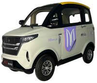 EccoStar X5 E Pink Weiss 80Ah Akku 4-Wheeler MicroCar 45km/h Mokick ab15 mit Führerschein AM 2-Personen Straßenzulassung