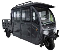 RocknBikes Saige Doppelkabine Hell-Blau 45km/h Mokick-Version mit Kippmulde und Straßenzulassung 72V108Ah LiFeP04 Akkuset