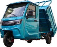 RocknBikes KH1 Türkis 45km/ Mokick Version Elektro-Dreirad mit Kabine und manueller Kippmulde mit Straßenzulassung LiFeP04 72V80AH